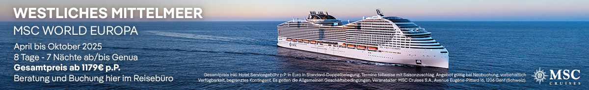 MSC Ad für westliches Mittelmeer 2025