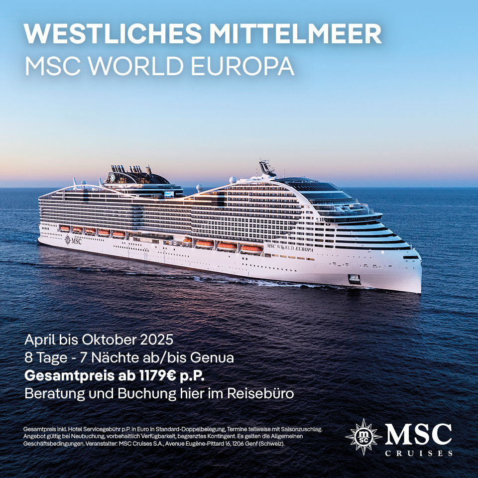 MSC Ad für westliches Mittelmeer 2025