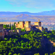 Panoramic view of the Alhambra and Granada and the Sacromonte in
