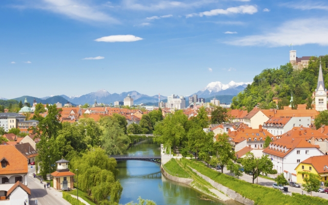 Panorama of Ljubljana, Slovenia, Europe.